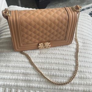 HANDBAG Camel Color w/ Gold Chain Strap